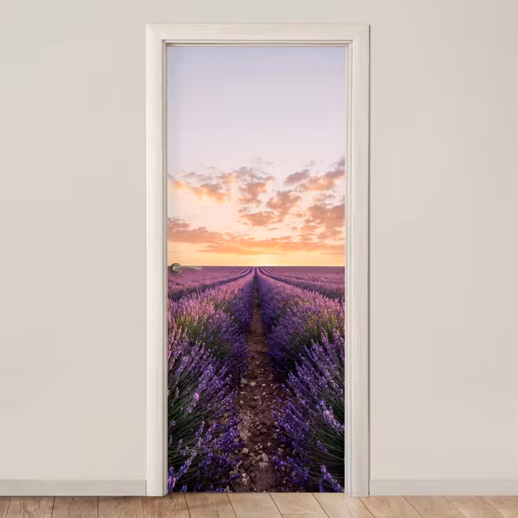 Deursticker - Landschap - Lavendelveld - Paars — 1