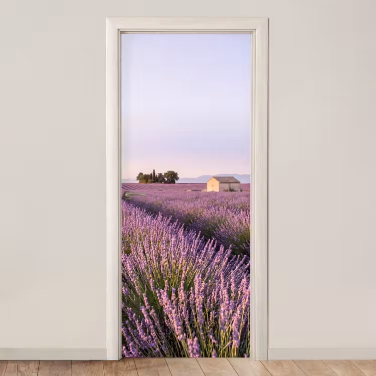 Deursticker - Lavendel - Landschap - Sereen - Paars — 1