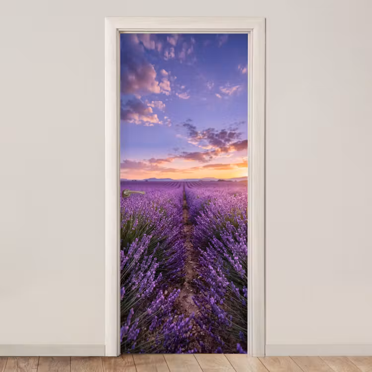Deursticker - Lavendel - Veld - Natuur - Paars — 1