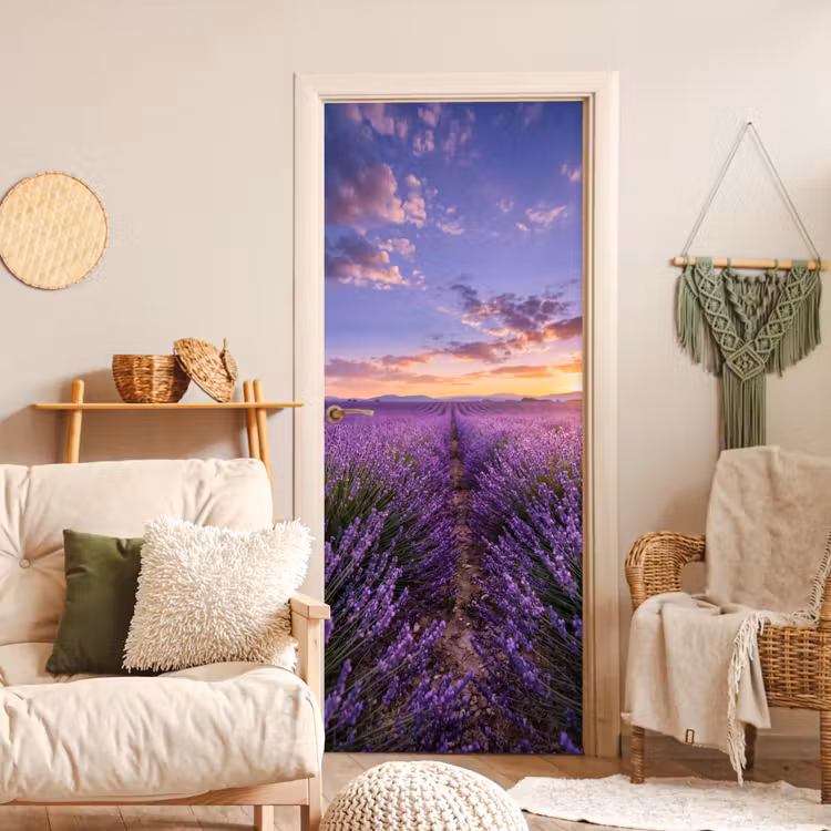 Deursticker - Lavendel - Veld - Natuur - Paars — 4