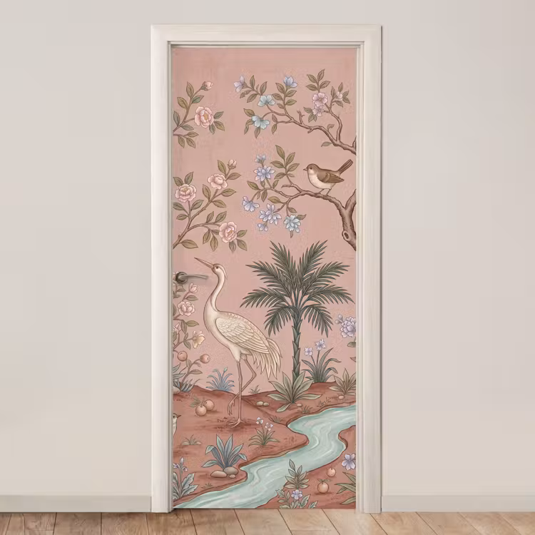 Deursticker - Nostalgisch - Reigers - Roze — 1