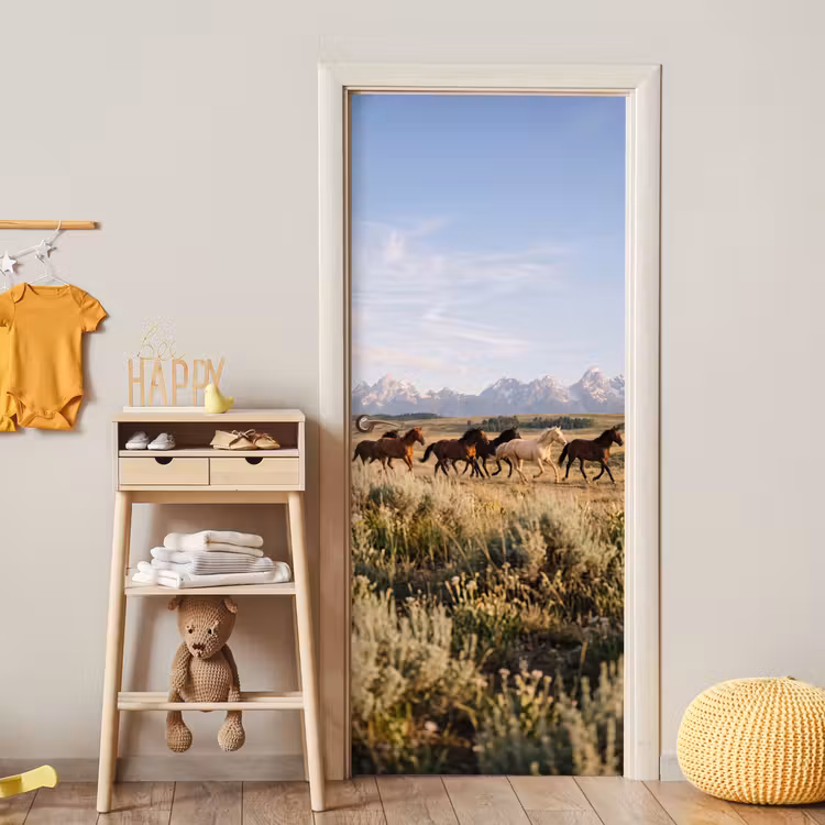 Deursticker - Paarden - Kudde - Bergen - Vrijheid - Wild — 6