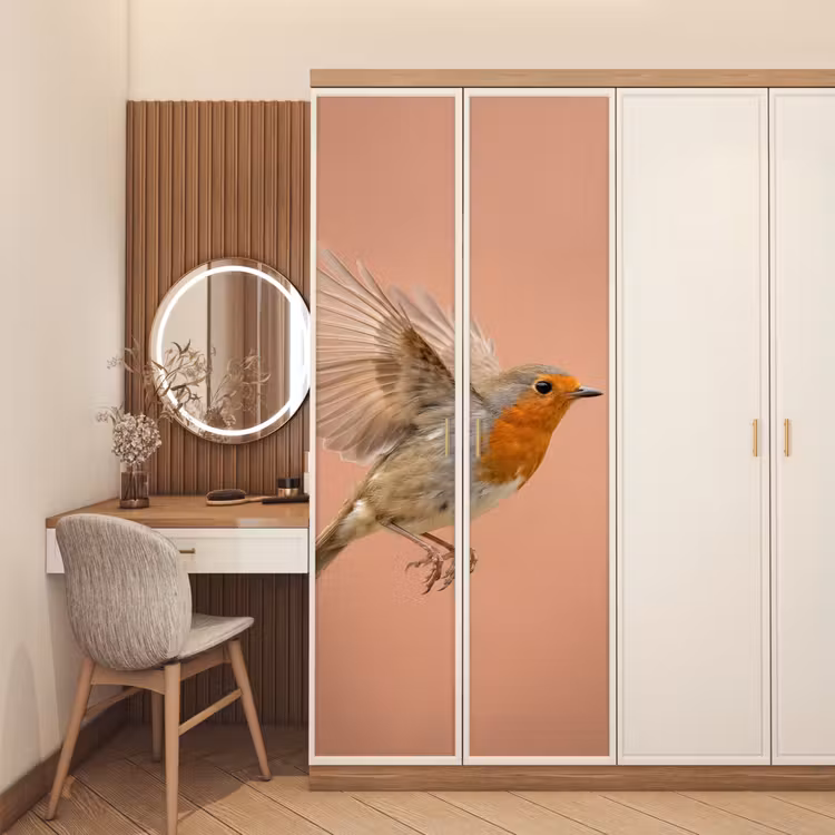 Deursticker - Roodborst - Natuur - Roze — 5