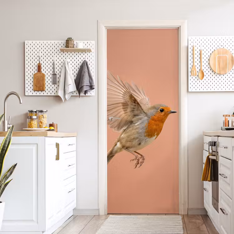 Deursticker - Roodborst - Natuur - Roze — 7
