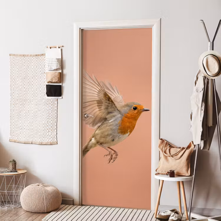 Deursticker - Roodborst - Natuur - Roze — 8
