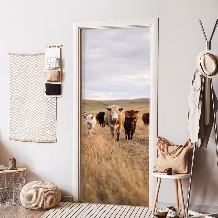 Deursticker - Runderen - Kudde - Landschap - Weide - Rustig — 8