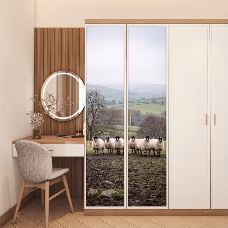 Deursticker - Schapen - Rij - Weide - Dieren - Platteland — 5