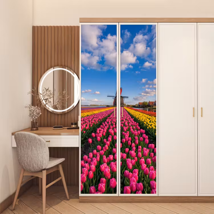 Deursticker - Tulpen - Holland - Molen - Kleurrijk — 5