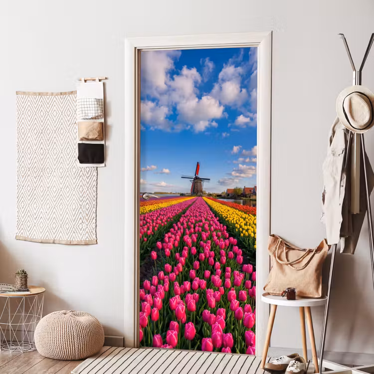 Deursticker - Tulpen - Holland - Molen - Kleurrijk — 8