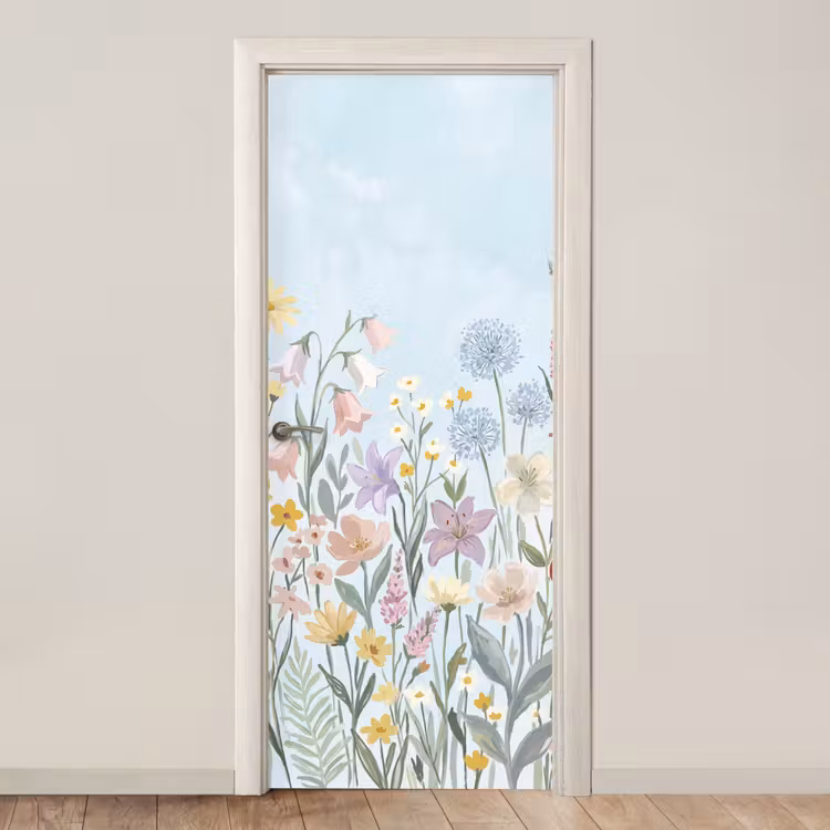 Deursticker - Weidebloemen - Illustratie - Kleurrijk — 1