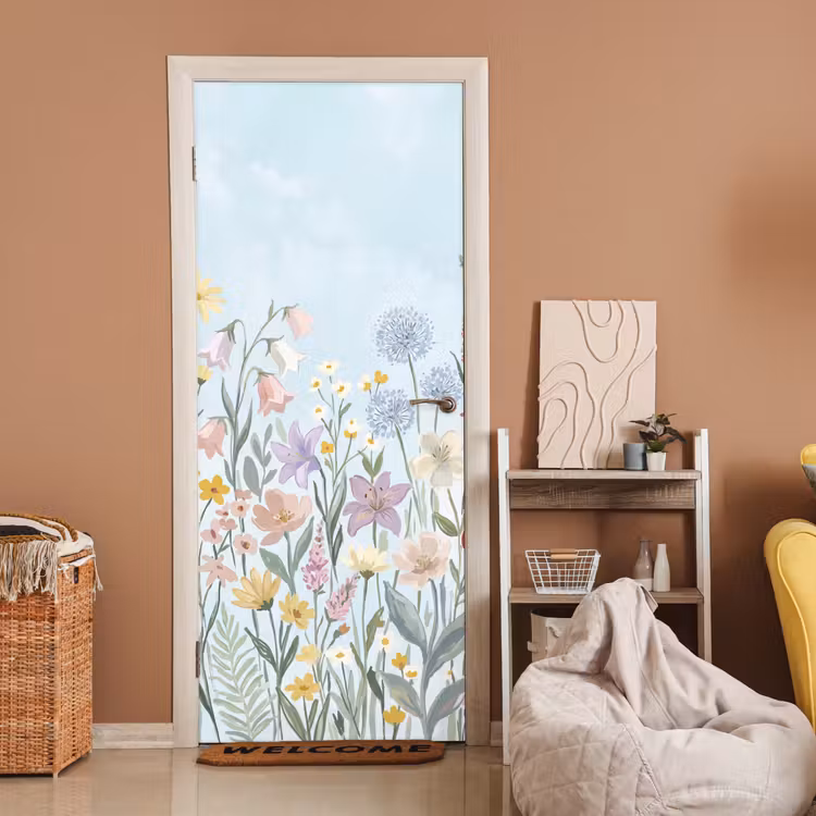 Deursticker - Weidebloemen - Illustratie - Kleurrijk — 2