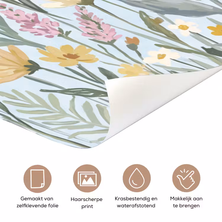 Deursticker - Weidebloemen - Illustratie - Kleurrijk — 3