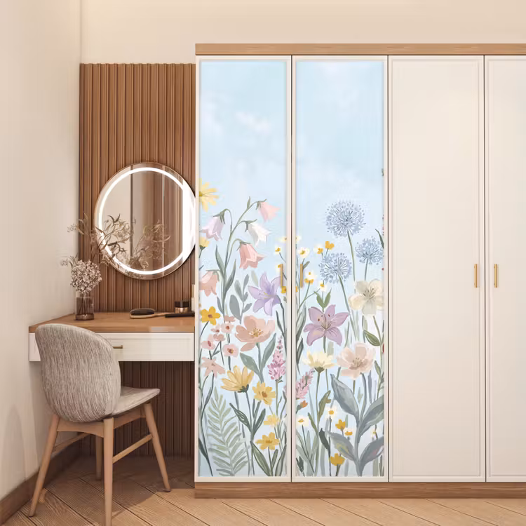 Deursticker - Weidebloemen - Illustratie - Kleurrijk — 5