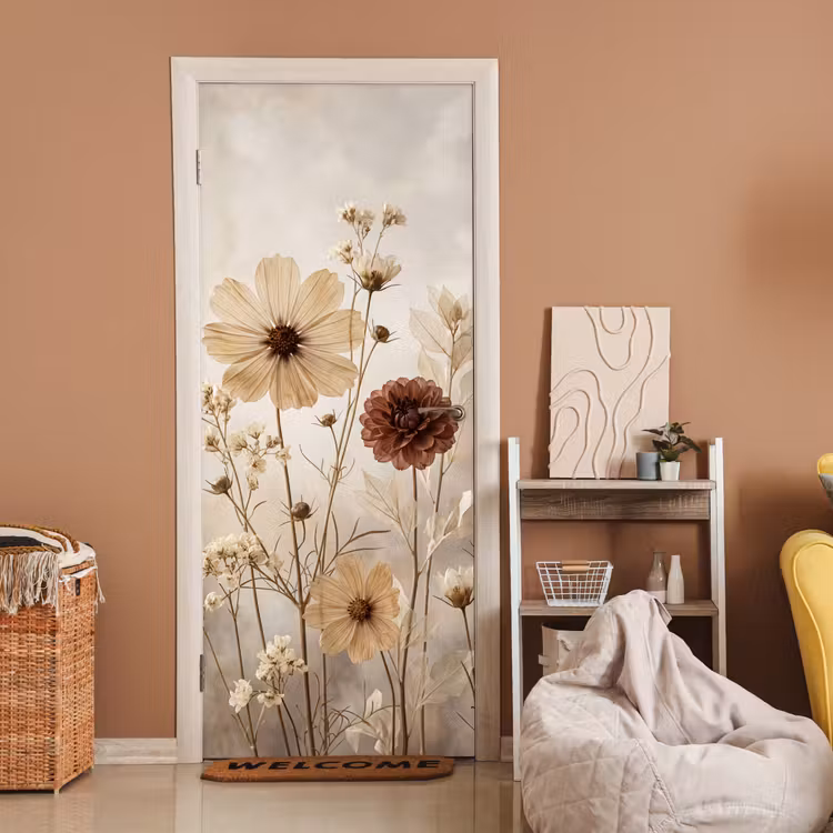 Deursticker - Wilde bloemen - Botanisch - Vintage - Natuur - Rustiek — 2
