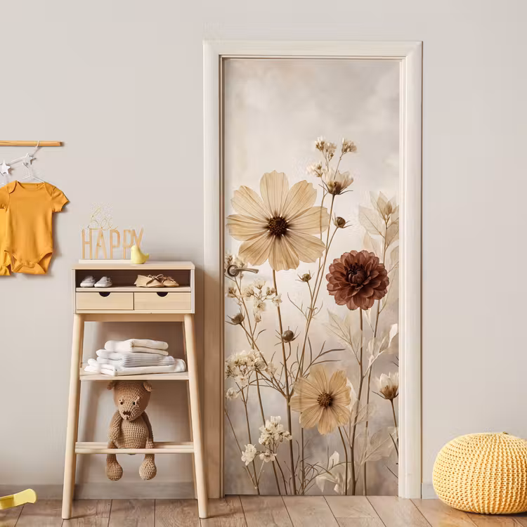 Deursticker - Wilde bloemen - Botanisch - Vintage - Natuur - Rustiek — 6