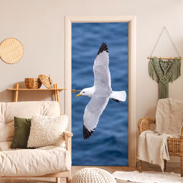 Deursticker - Zeemeeuw - Oceaan - Blauw — 4