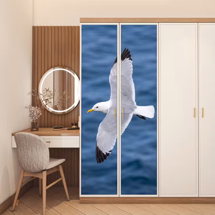 Deursticker - Zeemeeuw - Oceaan - Blauw — 5
