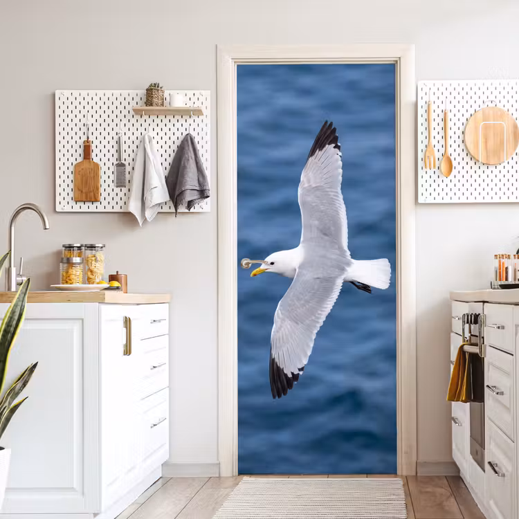 Deursticker - Zeemeeuw - Oceaan - Blauw — 7