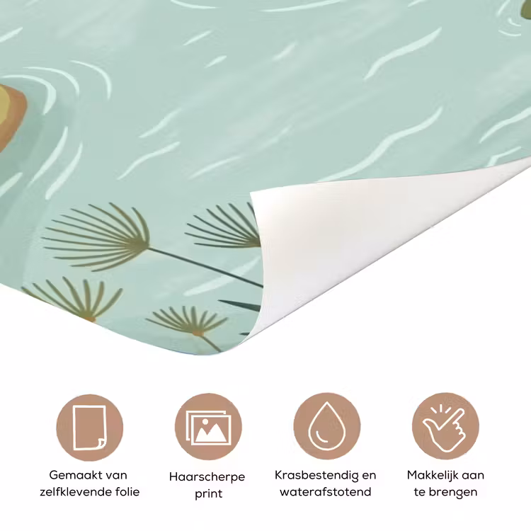 Deursticker - Jungle - Oase - Dieren - Kleurrijk — 3