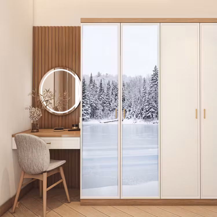 Deursticker - Meer - Dennen - IJs - Winter - Rustgevend — 5