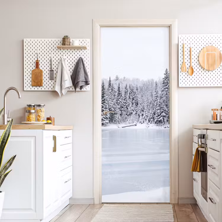 Deursticker - Meer - Dennen - IJs - Winter - Rustgevend — 7