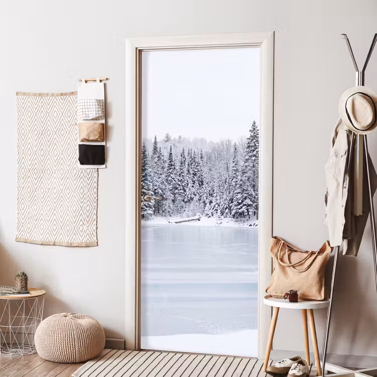 Deursticker - Meer - Dennen - IJs - Winter - Rustgevend — 8