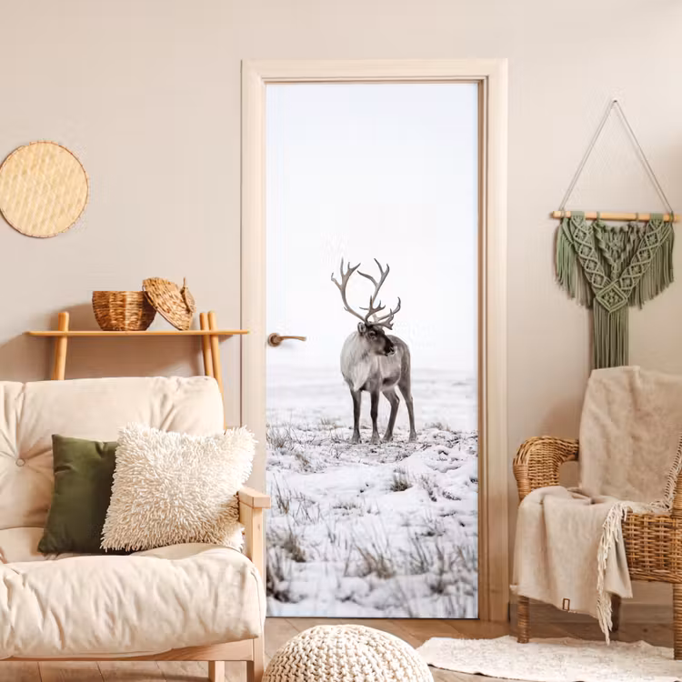 Deursticker - Rendier - Gewei - Sneeuw - Winter — 4