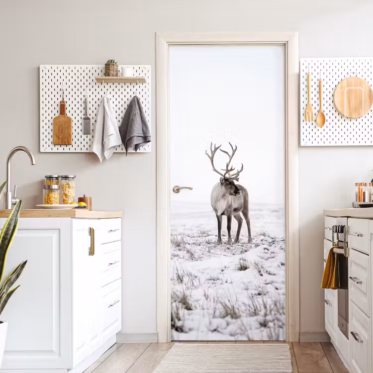 Deursticker - Rendier - Gewei - Sneeuw - Winter — 7