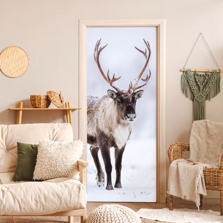 Deursticker - Rendier - Gewei - Toendra - Sneeuw - Wild — 4