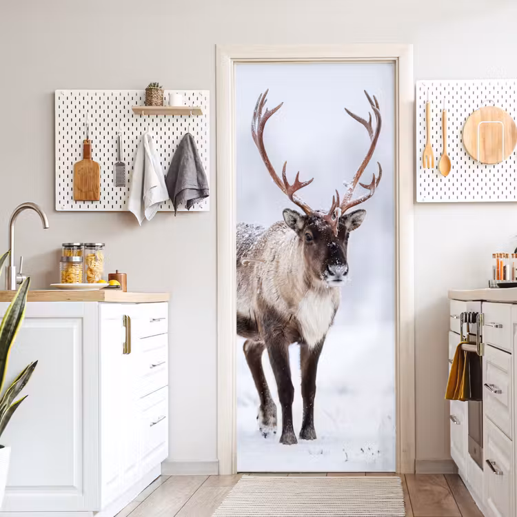 Deursticker - Rendier - Gewei - Toendra - Sneeuw - Wild — 7