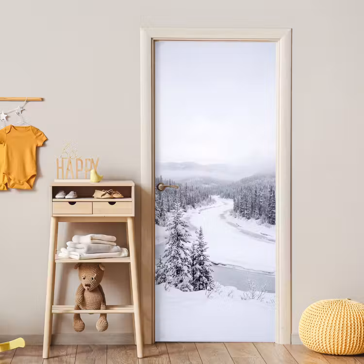 Deursticker - Rivier - Bevroren - Landschap - Winter — 6