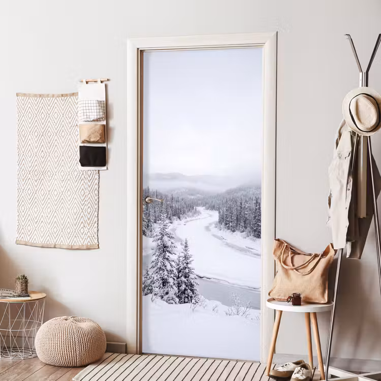 Deursticker - Rivier - Bevroren - Landschap - Winter — 8