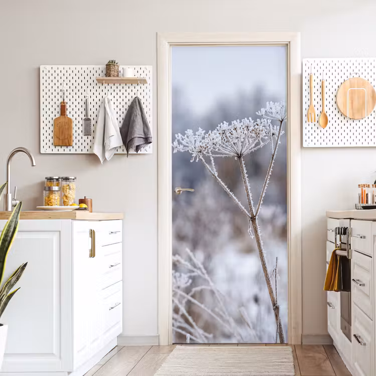 Deursticker - Schermbloem - Rijp - Kristallen - Winter - Delicaat — 7