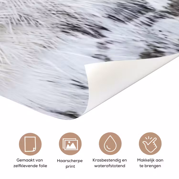 Deursticker - Sneeuwuil - Oog - Wildlife - Wit — 3