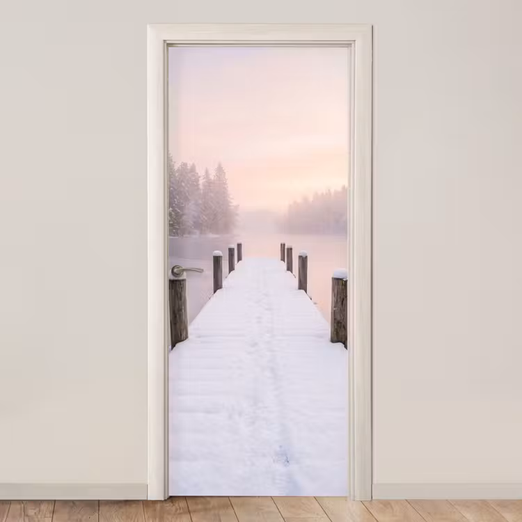 Deursticker - Steiger - Meer - Mist - Winter - Serene — 1