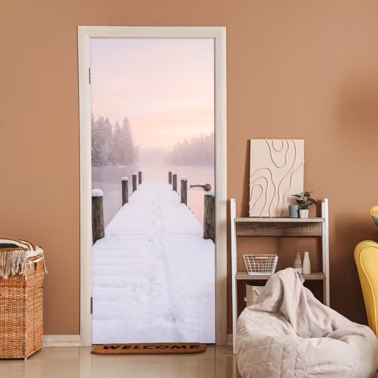 Deursticker - Steiger - Meer - Mist - Winter - Serene — 2