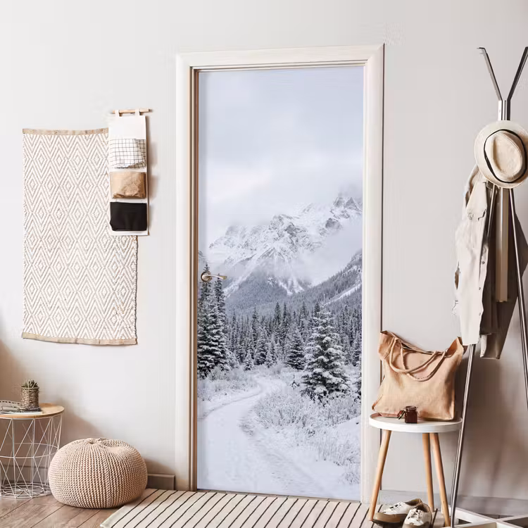 Deursticker - Weg - Bergen - Sneeuw - Naaldbos - Avontuurlijk — 8