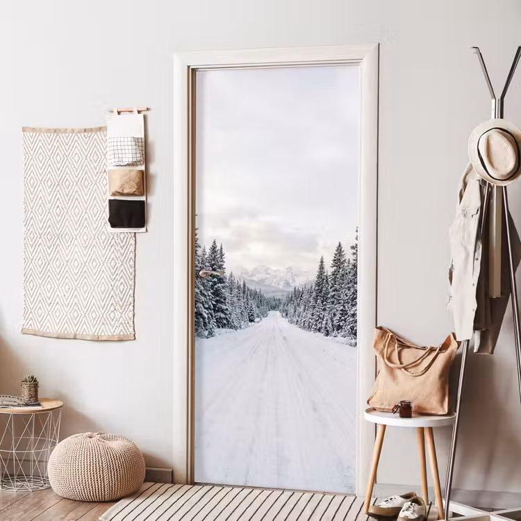 Deursticker - Weg - Sneeuw - Naaldbos - Winter - Avontuurlijk — 8