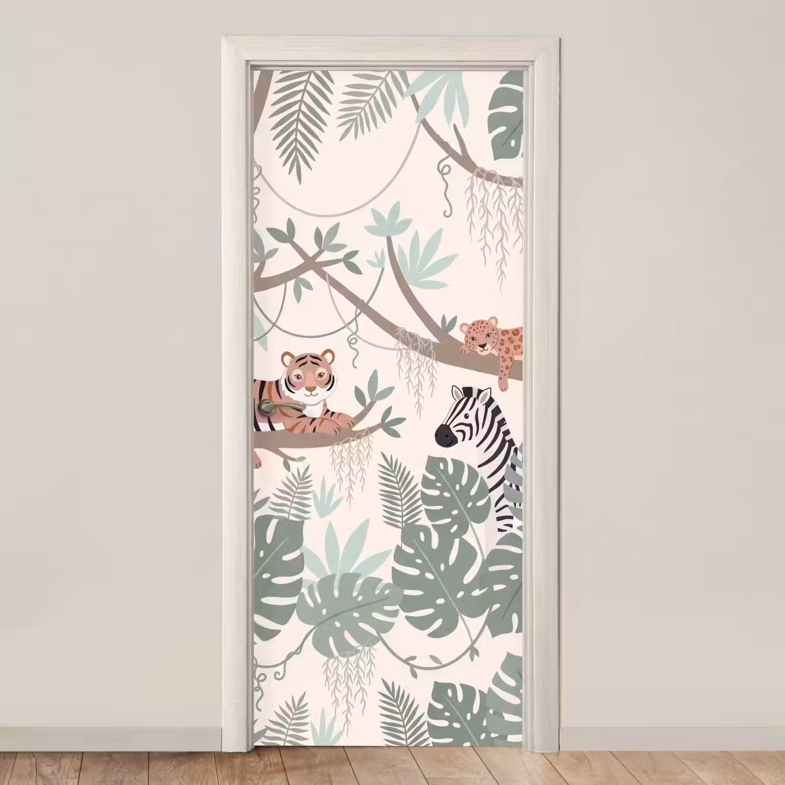 Deursticker - Jungle - Rustiek - Pastel — 1