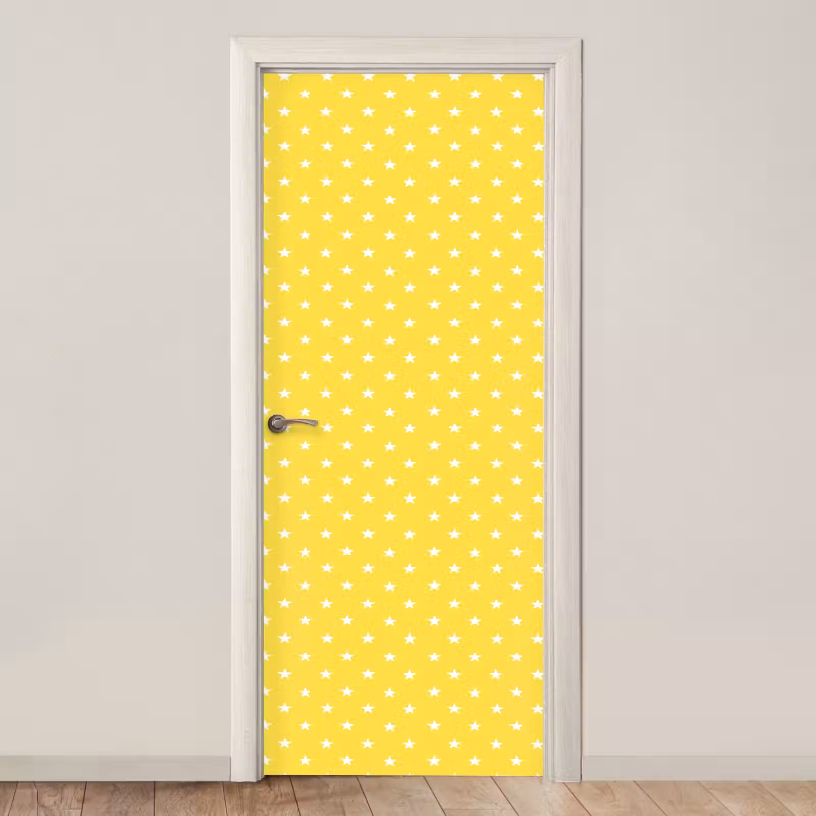 Deursticker - Sterren - Patroon - Minimalistisch - Geel — 1