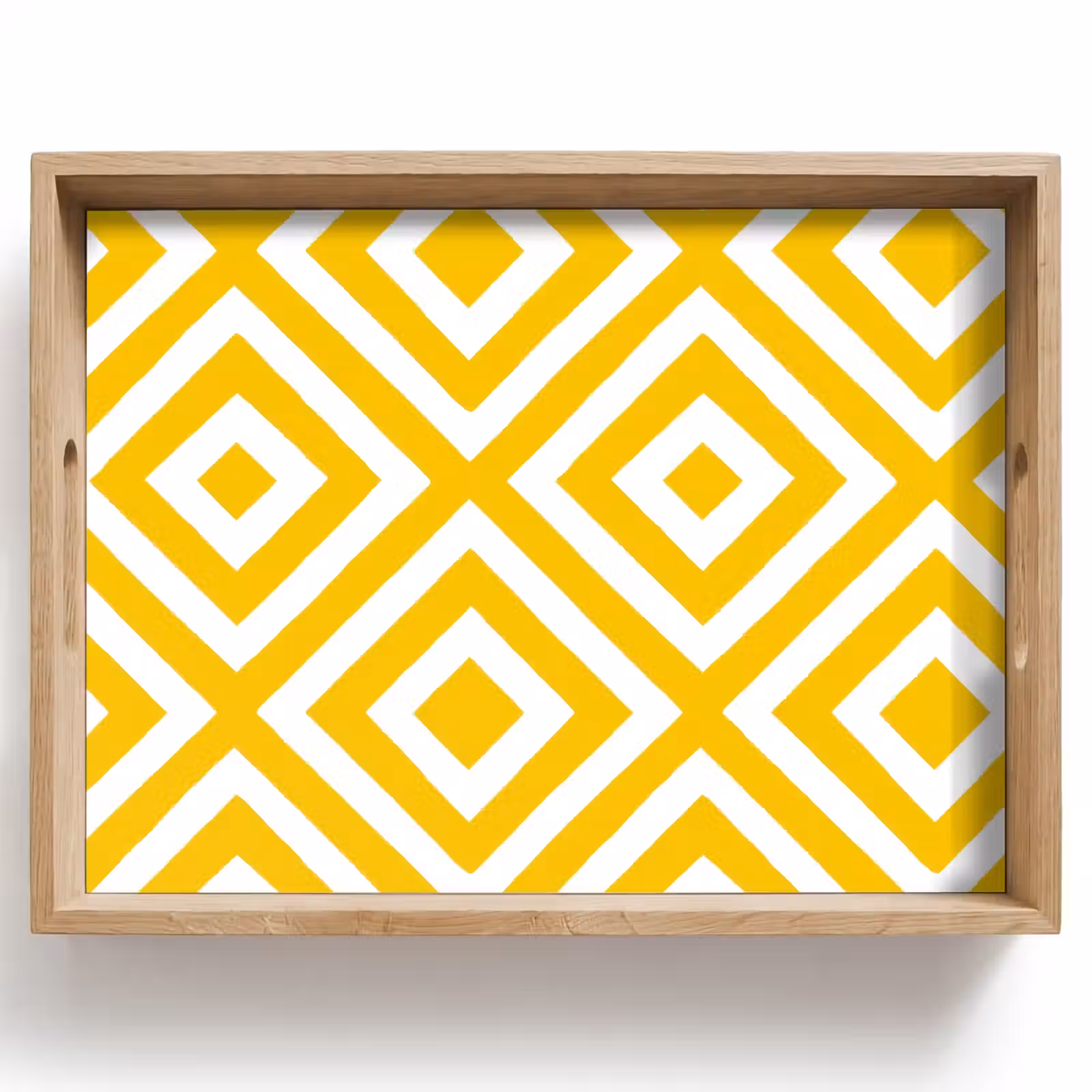 Dienblad - Geometrisch - Lijnen - Modern - Geel - Wit — 1