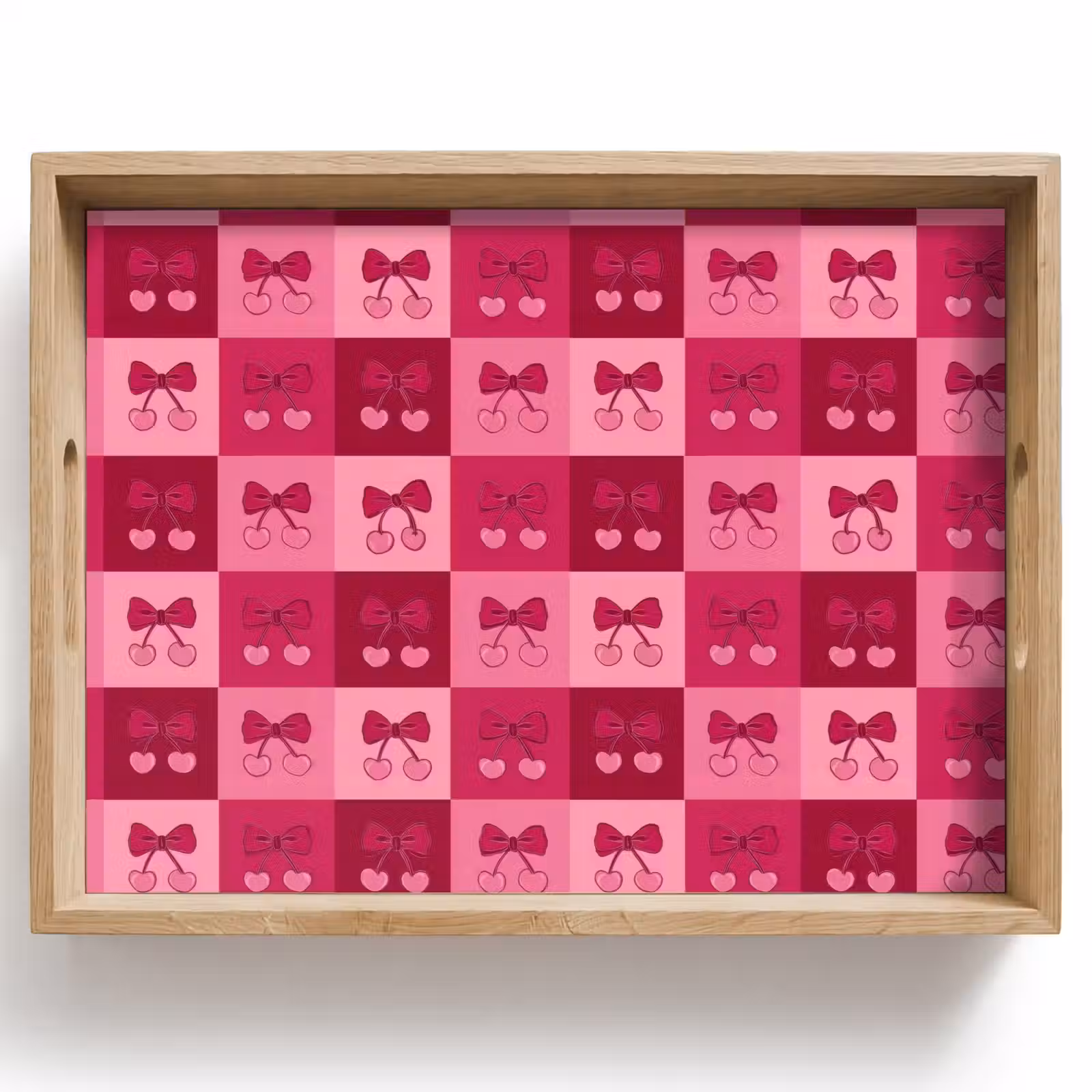 Dienblad - Kersen - Strikjes - Speels - Roze - Bordeaux — 1