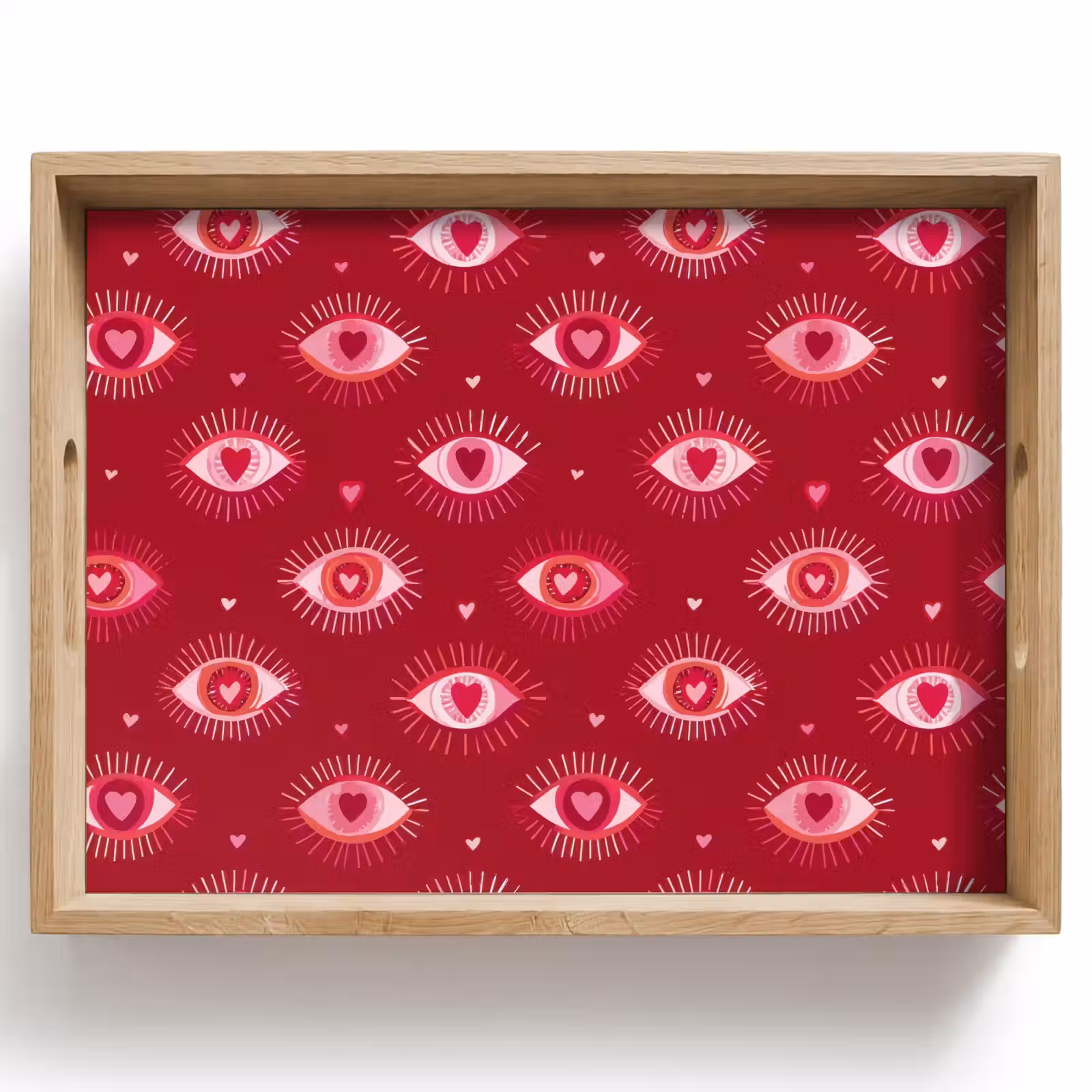 Dienblad - Ogen - Patroon - Roze - Donkerrood — 1