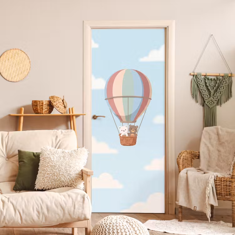 Deursticker - Luchtballon - Beren - Pastel — 4