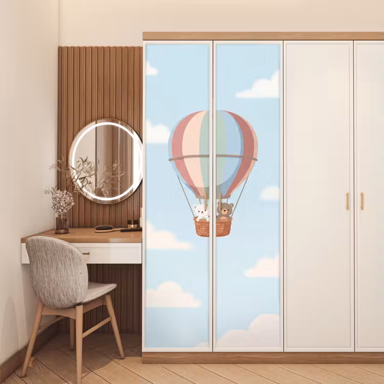 Deursticker - Luchtballon - Beren - Pastel — 5
