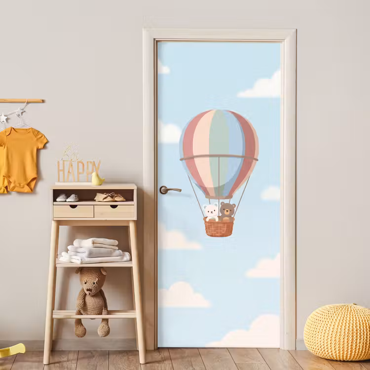 Deursticker - Luchtballon - Beren - Pastel — 6
