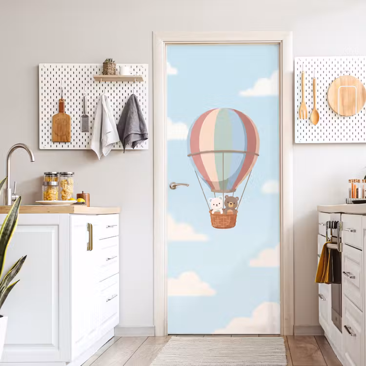 Deursticker - Luchtballon - Beren - Pastel — 7