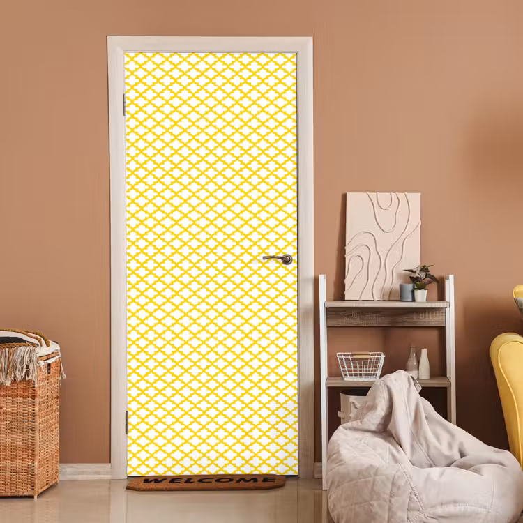 Deursticker - Patroon - Geometrisch - Klassiek - Geel — 2