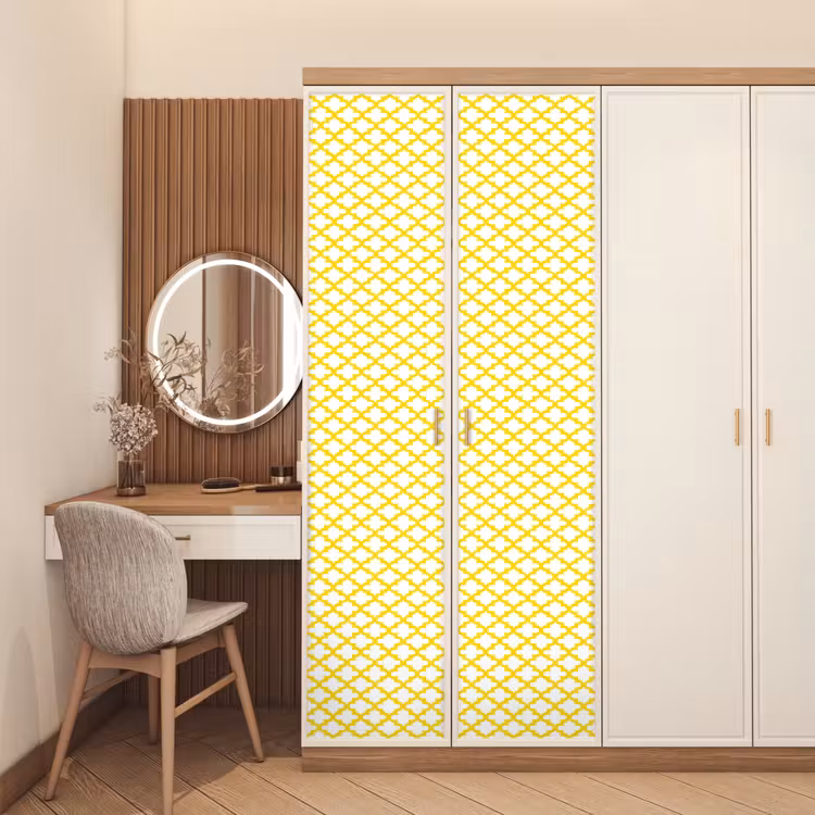 Deursticker - Patroon - Geometrisch - Klassiek - Geel — 5
