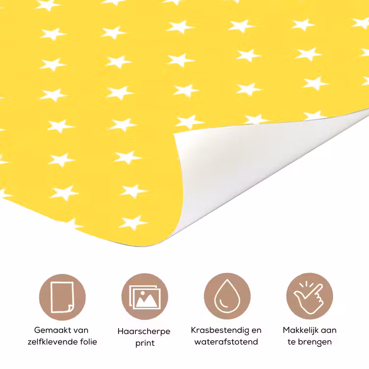 Deursticker - Sterren - Patroon - Minimalistisch - Geel — 3